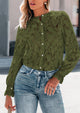 Lace Casual Long Sleeve Button Up Blouses