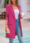 PRETTYGARDEN Women's Spring Fall Long Blazer Jackets Long Sleeve Lapel Pockets Loose Fit Work Casual Blazers Outerwear