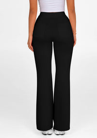 Elastic High-Waisted Drawstring Casual Flare Pants