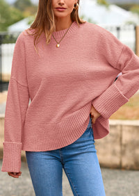 PRETTYGARDEN Women's Fall Oversized Sweaters Casual Crewneck Pullover Long Sleeve Fuzzy Chunky Knit Tops Blouse
