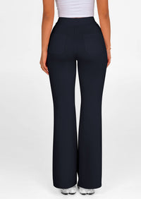 Elastic High-Waisted Drawstring Casual Flare Pants