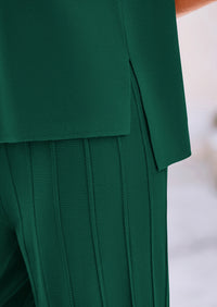 Pullover Tops And Wide Leg Pants Casual Two Piece Sets