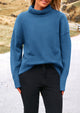 Long Sleeve Oversized Chunky Knitted Casual Turtleneck Sweaters