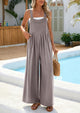 Casual Sleeveless Shoulder Strap Loose Wide Leg Pants