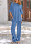 PRETTYGARDEN 2 Piece Outfits Casual Pullover Tops and Wide Leg Pants Tracksuits