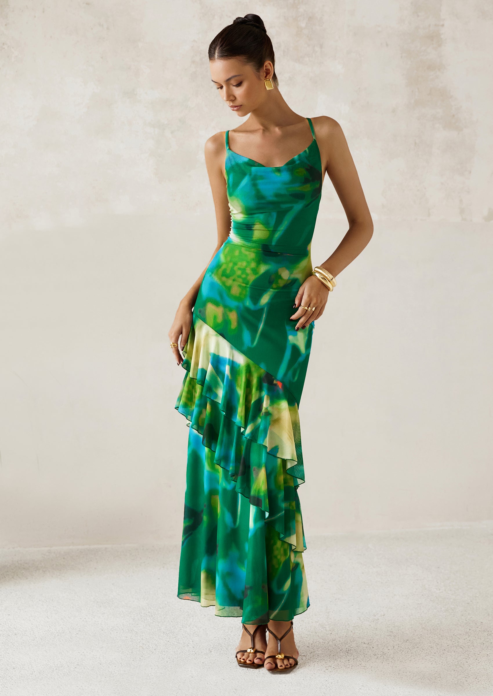 PRETTYGARDEN Maxi Dresses for Women Floral Beach Sundress Spaghetti St