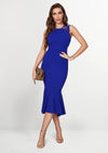 PRETTYGARDEN Women's Sleeveless Midi Bodycon Formal Dress Ruffle Mermaid Hem Elegant Cocktail Wedding Guest Midi Dresses