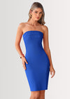 PRETTYGARDEN Tube Spring Dresses for Women Strapless Off Shoulder Ribbed Knit Bodycon Mini Summer Wedding Guest Dress
