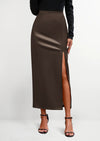 PRETTYGARDEN Womens Faux Leather Skirt Fall Bodycon High Waisted Slit Dressy Casual Winter Maxi Long Pencil Skirts