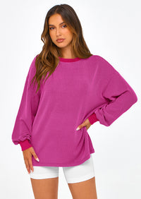 PRETTYGARDEN Women's Long Sleeve Tee Shirts Spring Fall Trendy Clothes Casual Loose Crewneck Ribbed Blouse Tunic Tops