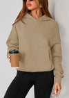 PRETTYGARDEN Women's Fall Hooded Sweatshirts Long Sleeve Half Zip Cropped Hoodies Pullover Winter Fashion Clothes