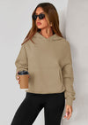 PRETTYGARDEN Women's Fall Hooded Sweatshirts Long Sleeve Half Zip Cropped Hoodies Pullover Winter Fashion Clothes