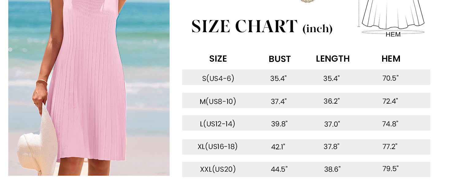 PRETTYGARDEN Womens Summer Crewneck Cap Sleeve Knit Casual Mini Dress