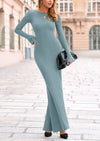 PRETTYGARDEN Women's Fall Fashion Long Sleeve Maxi Dress Ribbed Knit Boat Neck Bodycon Casual Dresses Going Out Outfits