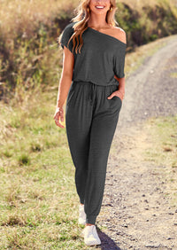 PRETTYGARDEN Dressy Off Shoulder Romper Spring Vacation Travel Lounge Outfits Clothes