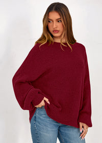 PRETTYGARDEN Sweaters for Women Fall Chunky Knit Long Sleeve Crew Neck Oversized Pullover Tops Winter Fashion Clothing