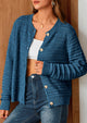 Knit Cardigan Long Sleeve Open Front Button Down Jacket