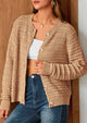 Knit Cardigan Long Sleeve Open Front Button Down Jacket