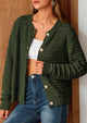 Knit Cardigan Long Sleeve Open Front Button Down Jacket