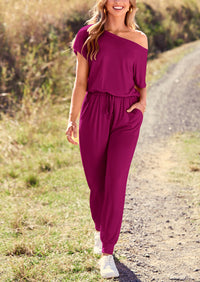 PRETTYGARDEN Dressy Off Shoulder Romper Spring Vacation Travel Lounge Outfits Clothes