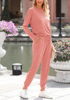 PRETTYGARDEN Lounge Outfit Long Sleeve Crewneck Pullover Tops High Waisted Pants Set Tracksuit