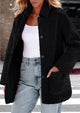 Long Sleeve Lapel Button Down Pockets Fleece Faux Fur Coats