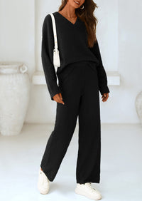 PRETTYGARDEN Lounge Sets for Women Two Piece Sweaters Pajama Set Fall Fashion Loungewear Outfits Matching Winter Clothes