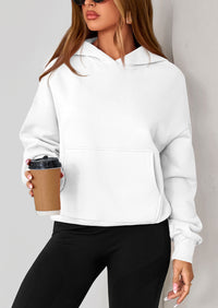 PRETTYGARDEN Women's Fall Hooded Sweatshirts Long Sleeve Half Zip Cropped Hoodies Pullover Winter Fashion Clothes