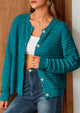 Knit Cardigan Long Sleeve Open Front Button Down Jacket