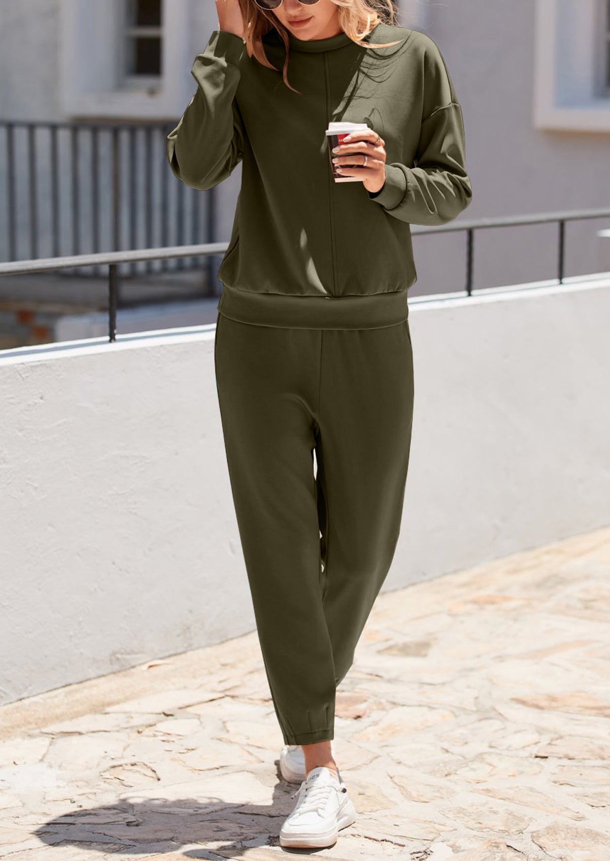 Long Sleeved Pullover Casual Sports Pants Two-Piece Set