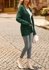 Knitted Solid Color Button Down Chunky Outwear Cardigan