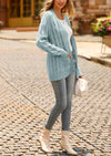 Knitted Solid Color Button Down Chunky Outwear Cardigan