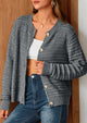 Knit Cardigan Long Sleeve Open Front Button Down Jacket