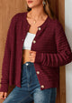 Knit Cardigan Long Sleeve Open Front Button Down Jacket