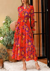 PRETTYGARDEN Women's Floral Maxi Dress Spring Long Sleeve V Neck Casual A Line Long Flowy Boho Party Dresses