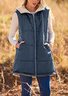 PRETTYGARDEN Womens Fall Reversible Vests Sleeveless Fleece Jacket Zip Up Hoodie Pockets Long Warm Winter Coat Outerwear