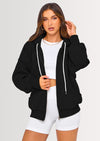 PRETTYGARDEN Women's Fall Oversized Hoodies Sweatshirt Long Sleeve Zip Up Pockets Loose Fit Y2K Winter Jackets Coat