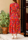 PRETTYGARDEN Women's Floral Maxi Dress Spring Long Sleeve V Neck Casual A Line Long Flowy Boho Party Dresses