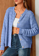 Knit Cardigan Long Sleeve Open Front Button Down Jacket