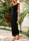 PRETTYGARDEN Women's Wedding Guest Dress Sleeveless Ruffle Formal Cocktail Party Maxi Bodycon Dresses