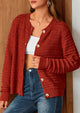 Knit Cardigan Long Sleeve Open Front Button Down Jacket