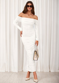 PRETTYGARDEN Womens Fall Long Sleeve Maxi Dress Off Shoulder Mesh Ruched Bodycon Trendy Long Wedding Guest Dresses PRETTYGARDEN