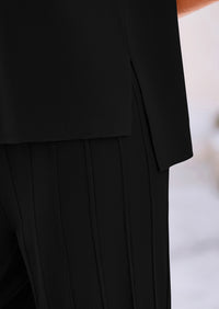Pullover Tops And Wide Leg Pants Casual Two Piece Sets