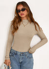 PRETTYGARDEN Women's Turtleneck Long Sleeve Shirts Fall Basic Tees Ribbed Fitted Tops Thermal Layering Knit Top Clothes