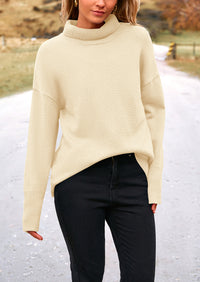 Long Sleeve Oversized Chunky Knitted Casual Turtleneck Sweaters
