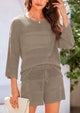 Cover up Hollow Out Knit Half Sleeve 2 Piece Sets