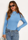PRETTYGARDEN Women's Turtleneck Long Sleeve Shirts Fall Basic Tees Ribbed Fitted Tops Thermal Layering Knit Top Clothes