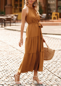 Sleeveless Halter Neck  Boho Dresses
