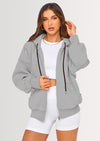PRETTYGARDEN Women's Fall Oversized Hoodies Sweatshirt Long Sleeve Zip Up Pockets Loose Fit Y2K Winter Jackets Coat