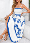 PRETTYGARDEN Women Floral Spaghetti Strap Beach Vacation Boho Maxi Dresses